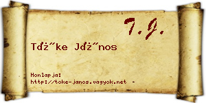Tőke János névjegykártya